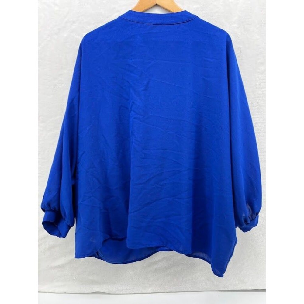 ANDREE BY UNIT Royal Blue V-Neck Flowing Dolman Tunic - Picture 5 of 5